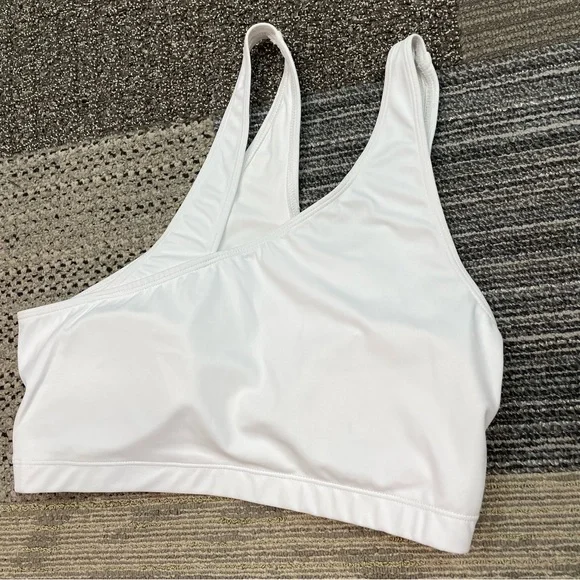 Nubyen X Revolve One Shoulder Sports Bra Sz Large White Cutout - Picture 7 of 10